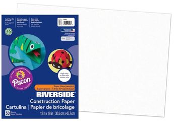 Riverside® Groundwood Construction Paper, 100% Recycled, 12" x 9", White