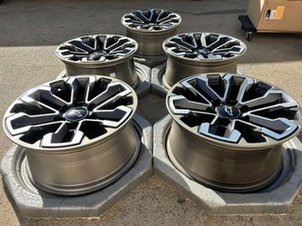 (5) FIVE OEM Sierra Silverado Wheels Bronze Mach zr2 Rims 18x8.5 84040796 23377423