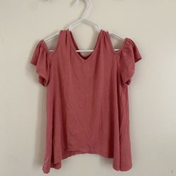 Art Class Girl Pink T-shirt / Top With Shoulder Detail - Size 4/5T - Gently Used