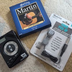 Guitar Strings, Tuner Pick-up, and Digital Metronome
