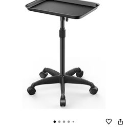 Rolling Salon Tray on Wheels - Adjustable Height 25"-37" Tattoo Tray,