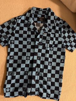 Hurley Boys Checkered Button-Up Shirt Size 10/12