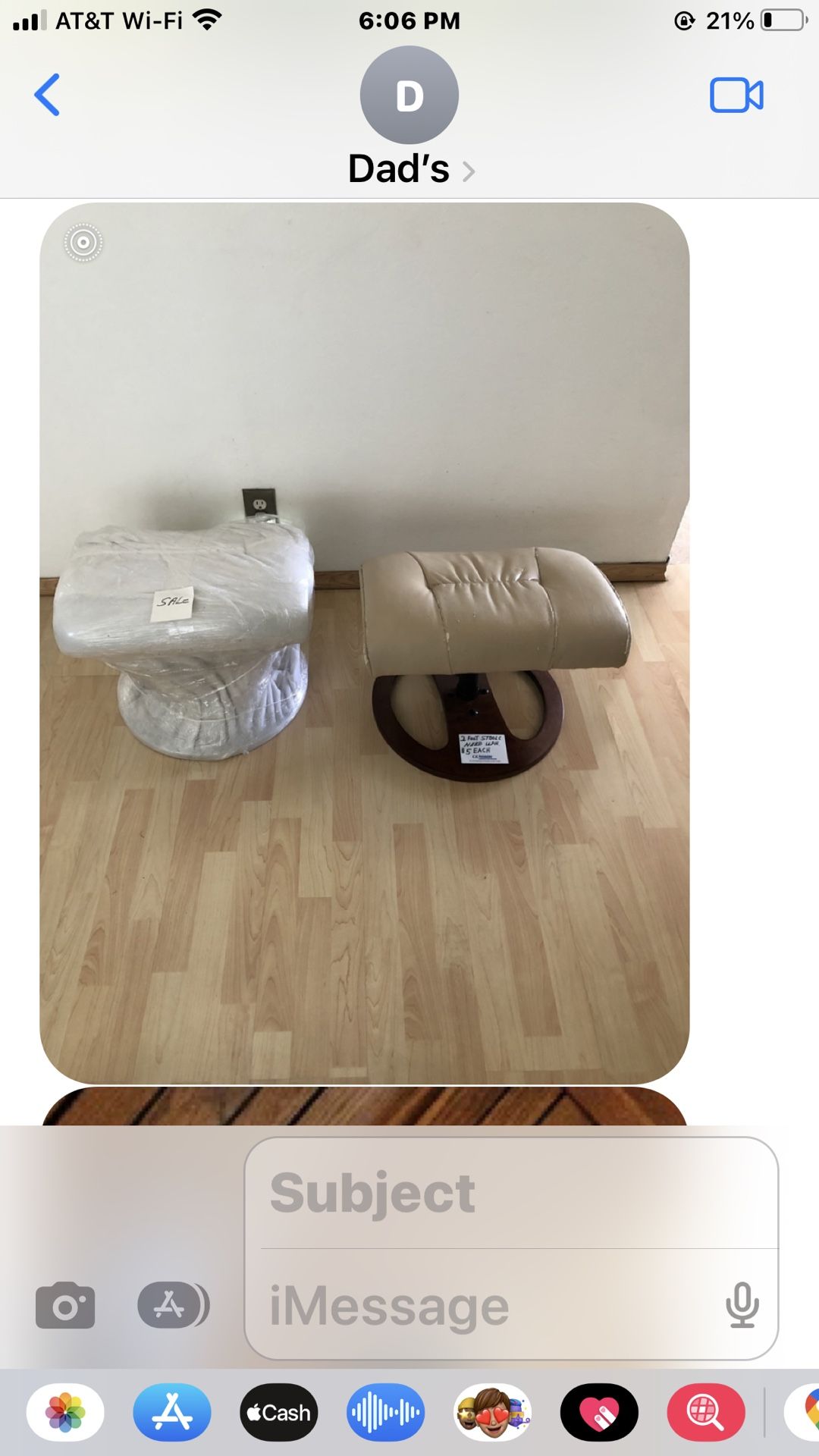 Foot stools zoom in the picture the price is there the dimensions are there