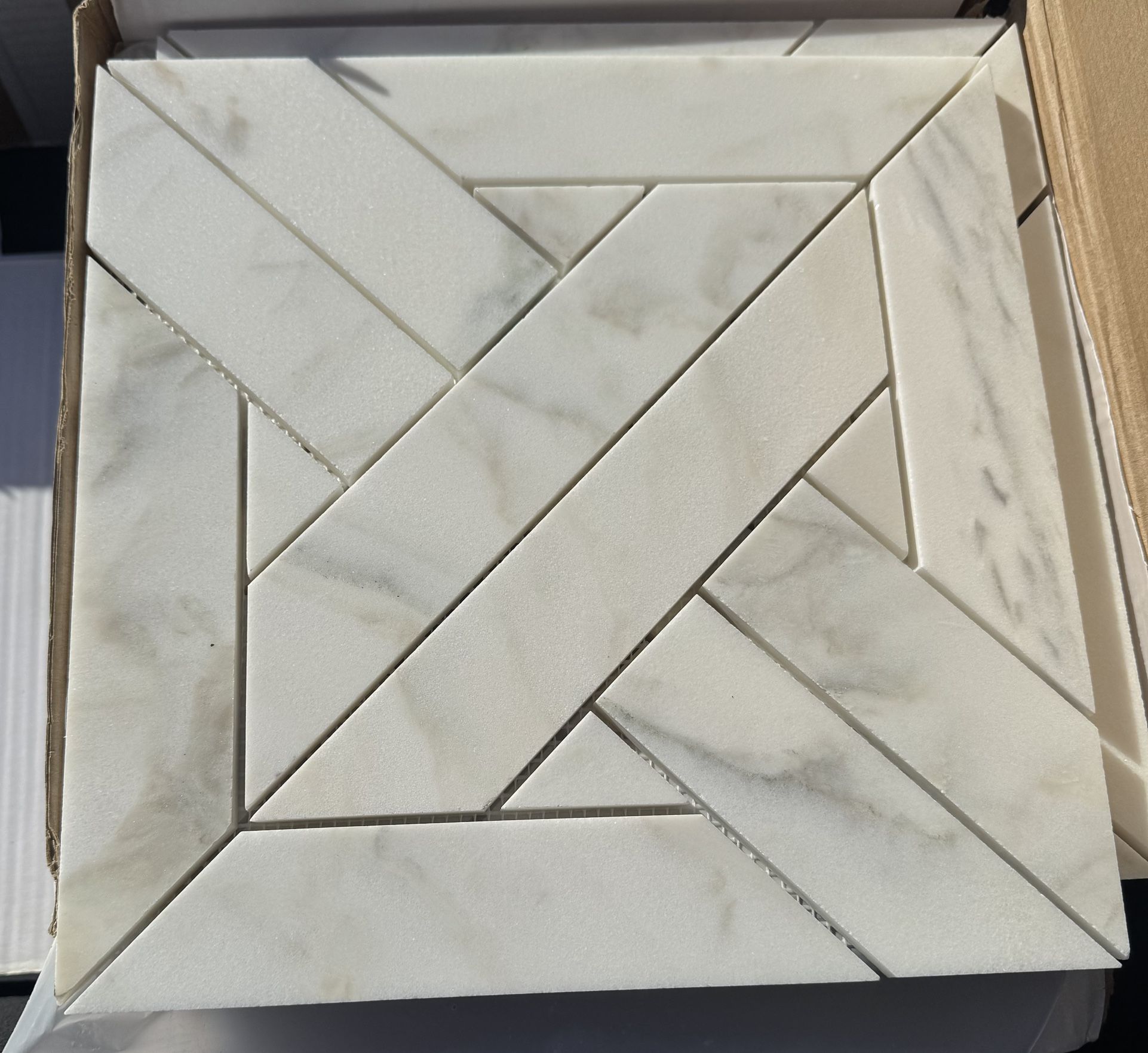 Custom Made To Order Italian Calacatta Marble Mosaic