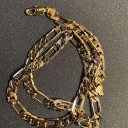 14k Gold Finish Figaro Chain