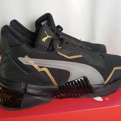 8.5 Puma Provoke XT Wns Black Gold Women Cross Training Shoes Sneakers 193784-01