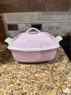 Le Creuset Heritage Deep Covered Rectangular Baker- Chiffon Pink
