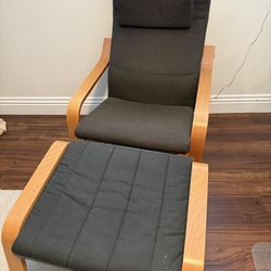 Ikea poang chair with footrest