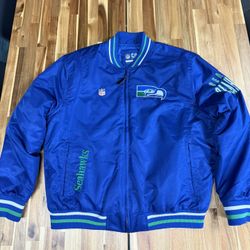 Seattle Seahawks Jacket - Royal Blue - Embroidered 