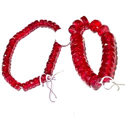Red Faceted Quartz Beads 