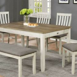 6 Pc White Dining Room Set in Boxes