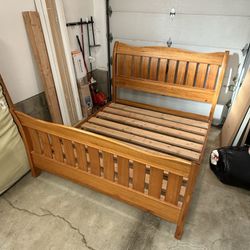 King Sleigh Platform Bed Frame 