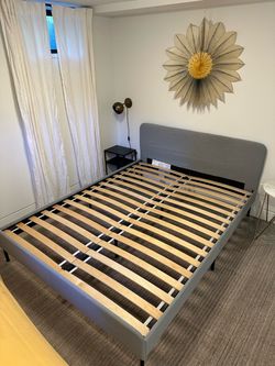 Gray IKEA Queen Bed