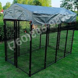 Outdoor Dog Cage Kennel with Tarp Shade – 8x4x6 ft  (New in Box)