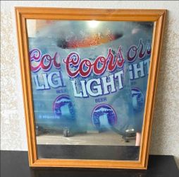 Vintage Coors Light Bar Mirror Sign (18" x 24")