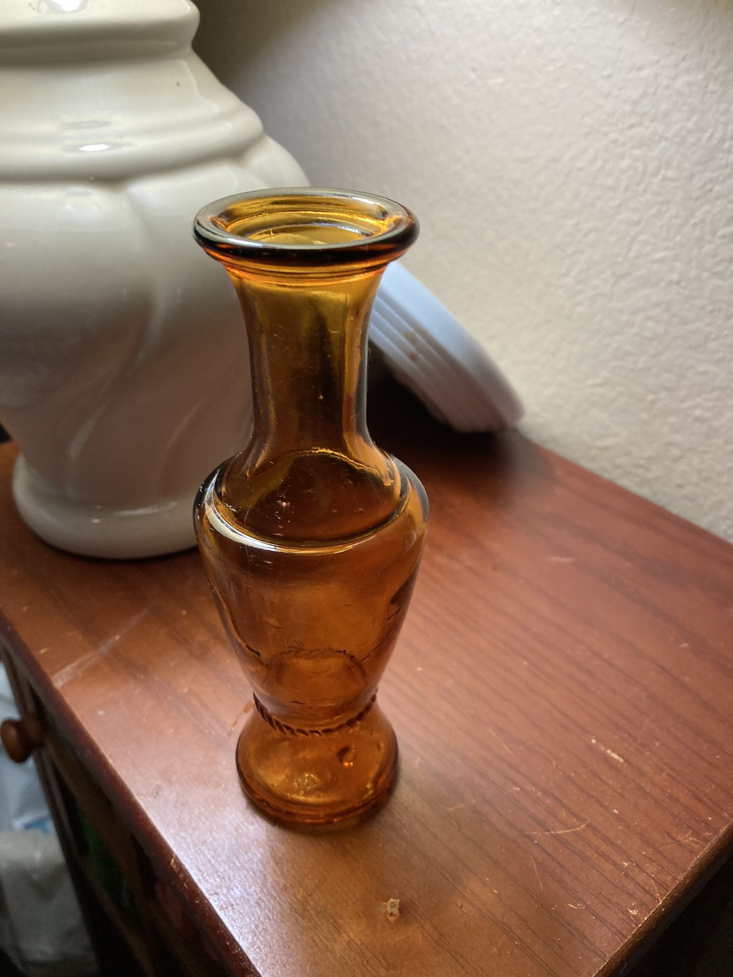 Vtg.Mid-Century Wheaton Amber Bud Vase