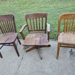 Solid would antique desk chairs.