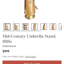 Vintage Mid CENTURY UMBRELLA 🌂 STAND $395