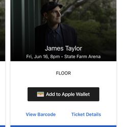 James Taylor Tickets -June 16th 8:00pm Philips Arena 