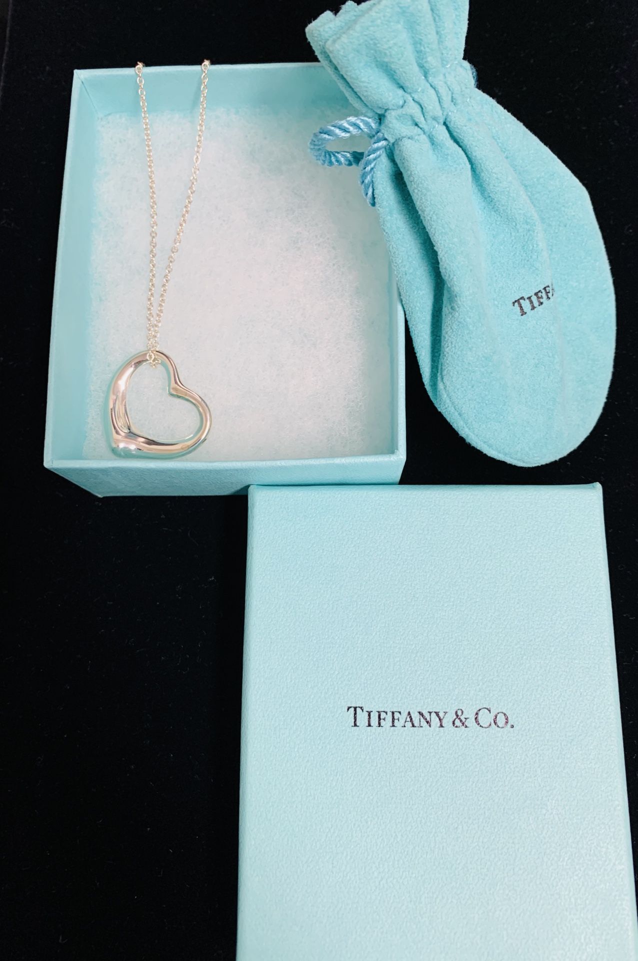 Tiffany & Co. Elsa Peretti heart necklace pendant 925 silver