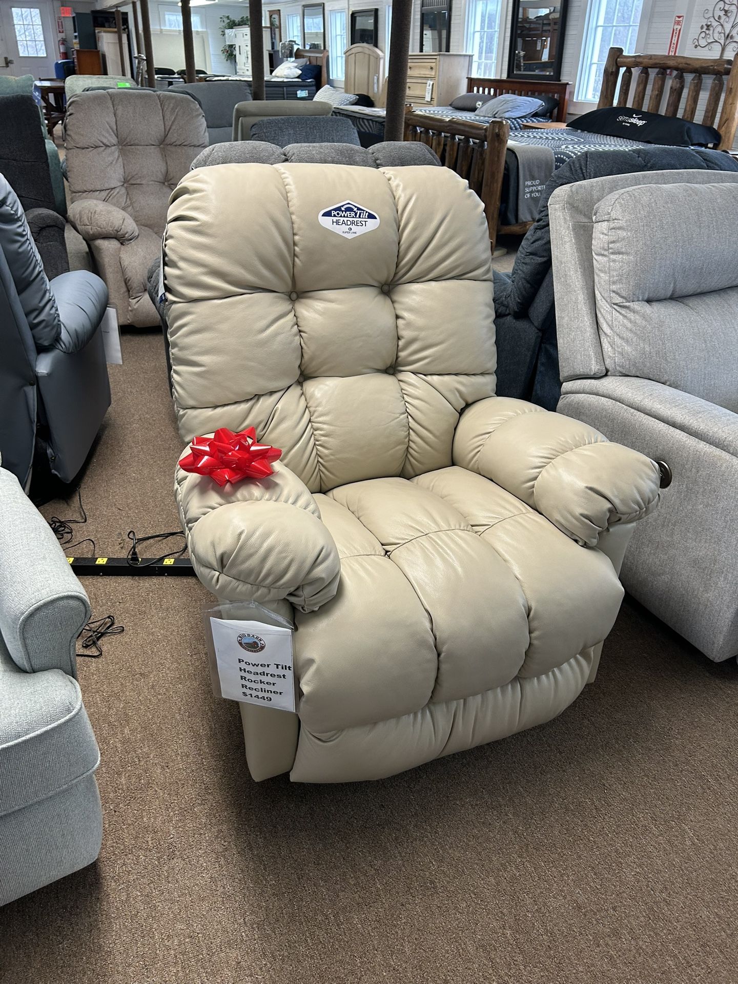 Beige Power Recliner