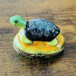 Limoges Porcelain Turtle Trinket Box