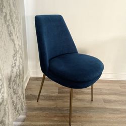 West Elm Mid Century Dining Chairs - Blue Velvet