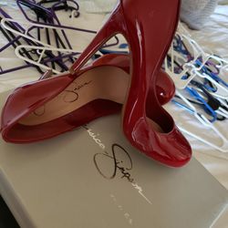 Red Patent Leather Jessica Simpson Heels