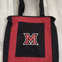 Miami University Redhawks Red and Black Canvas Tote Bag