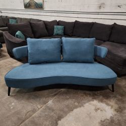 Free Delivery! Blue Ashley's Furniture Modern Sofa Couch Lounge Chair