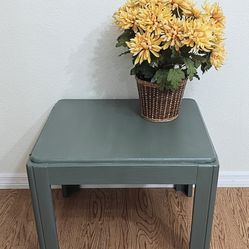 Sage Green Rounded Corner Sofa Couch Side End Table Nightstand Polyurethane Night Stand