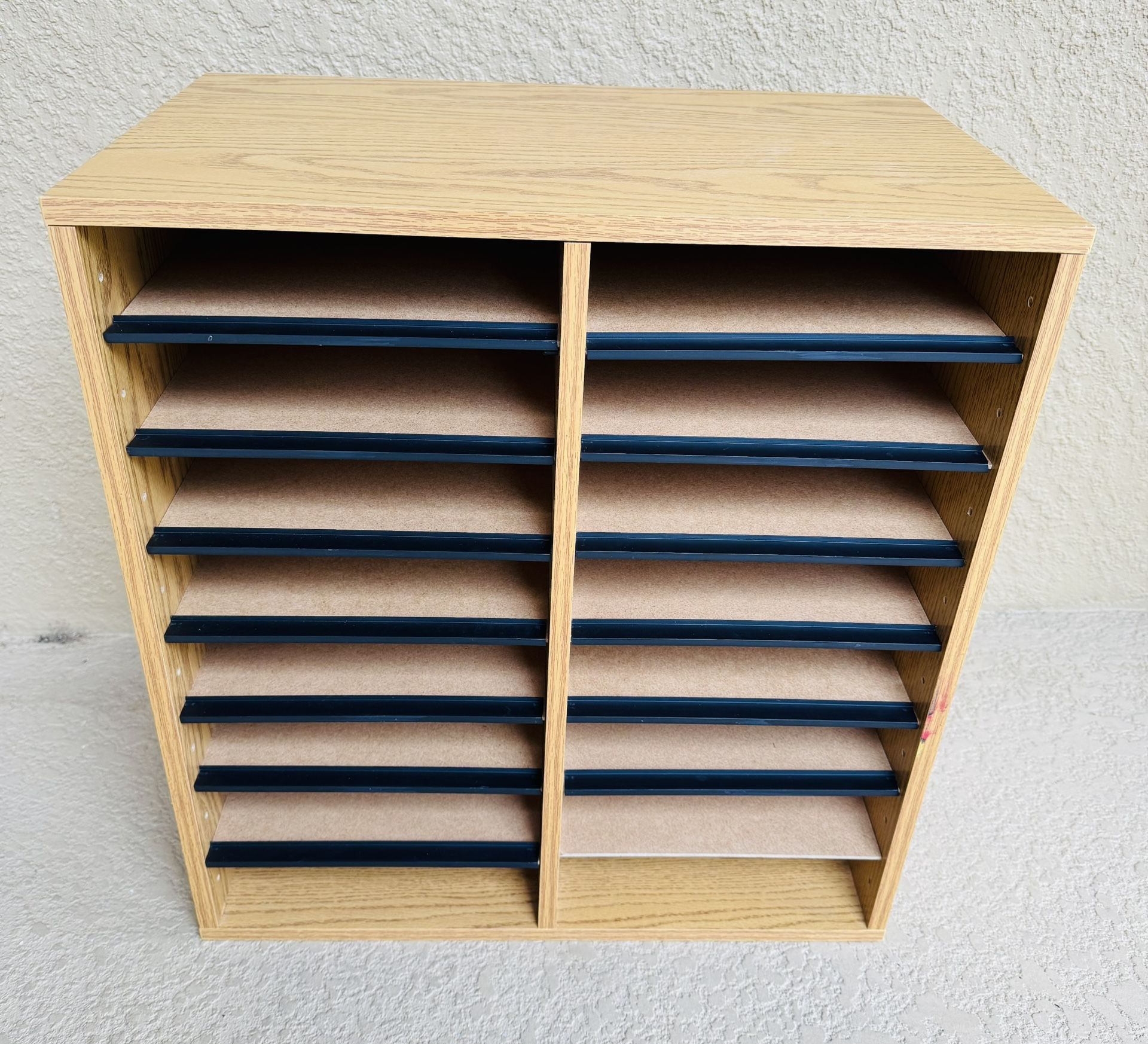 Mail / Paper Storage Organizer - $10 - needs to be moved carefully - sturdy when just sitting on a table  