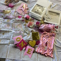 One Year Baby Girl Birthday Decorations