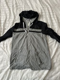 Gray & black windbreaker