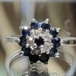 Sapphire Flower Ring