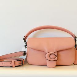 NWT Coach Pillow Tabby Leather Shoulder Bag 18 with 2 straps-Candy Pink C3880
