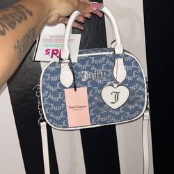 Juicy Couture Pep In Her Step Crossbody (Denim/White)