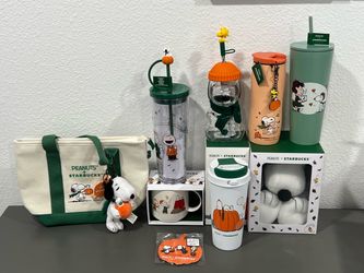 COMPLETE Starbucks x Peanuts Snoopy Fall Collection 🎃 ALL 10 Pieces NEW