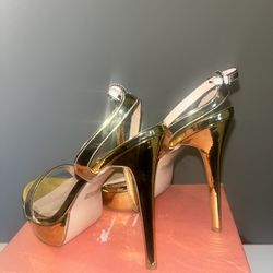 Golden Strappy Heels