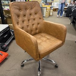 COLAMY Button Tufted Faux Leather Office Chair 