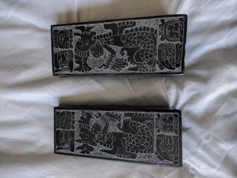 Onyx Maya bookends vintage