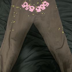 Brown Sp5der Joggers Size M