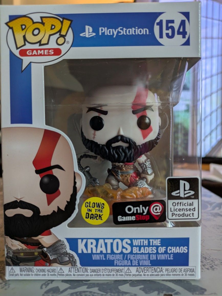 Kratos Blades Of Chaos Funko Pop - God Of War - Playstation GameStop Exclusive Glow In The Dark