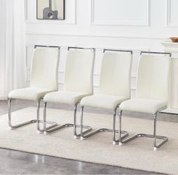 New assembled Modern Dining Chairs Set of 4, Side Dining Room Chairs, Kitchen Chairs with Faux Leather Padded Seat High Back for Dining Room,Kitchen, 
