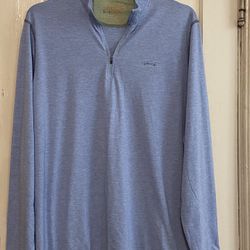 Orvis Classic Collection Men's 1/4 Zip Pullover Lightweight Shirt XL Blue