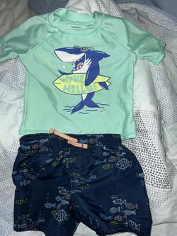 Baby Clothes  Swim Suit ,Dress Shirt 12 Months Entire Bag For $7