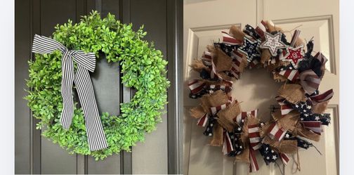 Decorative Door Wreaths Set of Two