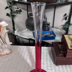 Beautiful 12”higher Hand Blowncrandberrie Single Bud Vase 