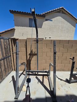 Squat Rack and Pull Down machine