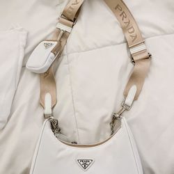 White Prada Re-Edition 2005 Re-Nylon Bag